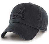 Atlanta Braves Black Clean Up Adjustable Hat, Adult One Size Fits All