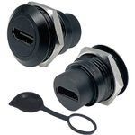 PENGLIN 2PCS HDMI Panel Mount Connector,HDMI 2.0 Female to Female Display Connector Support 4K Resolution for TV Monitor Projector