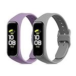 kwmobile Straps Compatible with Samsung Galaxy Fit 2 Straps - 2x Replacement Silicone Watch Bands