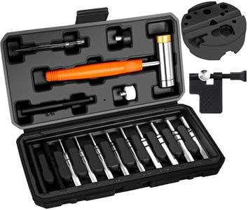 BESTNULE Punch Set, Punch Tools, Roll Pin Punch Set, Made of Solid Material Including Steel Punches and Hammer, Ideal for Maintenance (With Bench Block)