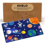 Khelo Kids Bath Mat - Space Astronaut & Solar System Kids Bathroom Rug - Non Slip, Ultra Absorbent, Machine Washable, Quick Drying - 20x32 Inch Bathroom Rug - Ideal Shower & Bathtub Mat for Kids