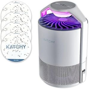 Katchy Indoor Insect Trap - Catcher & Killer for Mosquitos, Gnats, Moths, Fruit Flies - Non-Zapper Traps for Inside Your Home - Catch Insects Indoors with Suction, Bug Light & Sticky Glue (White)