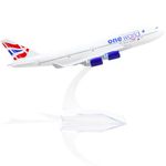 QIYUMOKE British Diecast Metal 1:400 Boeing747 Airplane Model with Stand All Alloy 747 Model Plane Desktop Display or Aviation Enthusiasts Gift