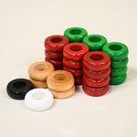 30 Red and Green Pinnochi/Pichenotte Game Rings (Small Rings – 1 1/8 inch Diameter (2.9cm))