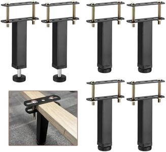 uxcell 6 Set Adjustable Height Bed Frame Center Support Legs 5.9" to 8.9", Metal Bed Frame Support Leg, Sofa Furniture Cabinet Feet Support Leg Replacement Parts, Black