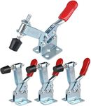 E-TING 4pcs Hand Tool Toggle Clamp Red Plast Horizontal Quick Release Tool (201B)