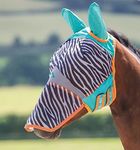 Shires Horse Fine Mesh Zebra Fly Mask with Ears and Nose (Cob)