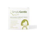 Simply Gentle Washable Breast Pads – Soft & Absorbent – Discreet - Leak-Proof Protection – Anti-Microbial & Easy to Wash – 6 Pads