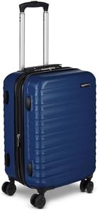 Amazon Basics 21" Hardside Carry-On Luggage with Multi-directional Wheels, Expandable for Up to 25% More Space, Scratch-Resistant Surface, Organized Interior, Navy Blue