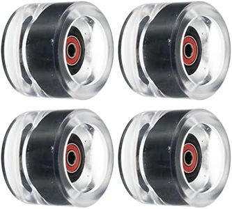 uxcell 70mm 78A Longboard Wheels with Red ABEC-9 Bearings, 4 Pack Soft Cruiser Wheels Street Wheels for Skateboards Skateboard Wheel PU, Clear Black