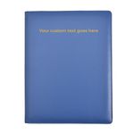 Arpan Personalised Text 48 Pockets 96 Sides A4 Presentation Folder Document File Folder Display Book Portfolio Professional Conference Folder Faux Leather (Blue)