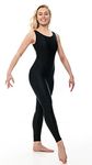 Katz Dancewear Ladies Girls Black Lycra Sleeveless Footless Catsuit Unitard KDC016 (Ladies UK 10-12 Katz 4)