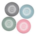 Silicone Hair Catcher Drain Cover Bathroom Durable Silicone Hair Catcher Stopper Shower Drain Covers for Bathtub and Kitchen Catcher Cover Protector Filter Stopper Sink Sewer Drainer (Pack of 5) (5)
