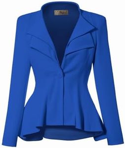 Hybrid & Company Women Double Notch Lapel Office Blazer JK43864 1073T Royal Medium
