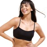Enamor A022 Basic Cotton Stretch Cami with Detachable Straps Bra - Non-Padded Wirefree High Coverage - Black