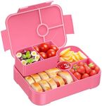 HOMETALL Bento Lunch Box for Kids - Leakproof Bento Box with 6 Compartments Portions Lunchbox for Kids Ages 3 to 7 Back to School, BPA-Free Snack Packing Containers Reusable On-the-Go Meal Prep, Pink