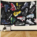 TIANMEIJIA Sneaker Tapestry Basketball Shoes Tapestry Sneaker Party Decorations Poster Backdrop Sport Tapestry for Men Teen Boys Wall Backdrop for Bedroom 30x40in