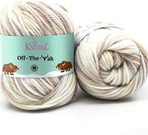 KnitPal Off-The-Yak Wool Yarn for Crocheting, 25% Yak, 50% Wool, 25% Acrylic - Wool Acrylic Blend Yarn - Aran Yarn/Heavy Worsted Wool Yarn 4 Weight - 3 Skeins, 360yds/300g - Caramel Cream