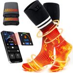 ALLJOY Heated Socks, 2x10000mAh Rechargeable Electric Socks With 4 Heat Settings and 5 Timer, Christmas Gifts for Men Women, Winter Foot Warmers for Camping, Skiing, Hiking, Fishing, Outdoor Work