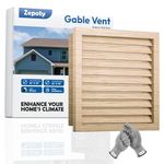 Zepoty 18" x 18" Wood Gable Vent with Replaceable Screen, Paintable Finish, and Ultra-Smooth Surface - Ideal for Attics, Sheds, and More, Vent Opening: 16" x 16"