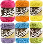 Lily Sugar n' Cream Solid Variety Assortment 6 Pack Bundle 100 Percent Cotton Medium 4 Worsted (Multicolor)