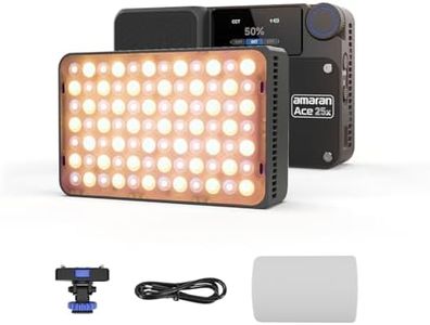 Amaran Ace 25x Bi-Color LED Light, 32W On-Camera Video Light, 2700K-6500K, 6320 Lux @ 0.5m, USB-C Fast Charging, Magnetic Mount, 9 Lighting Effects, Wireless amaran App Control - Charcoal