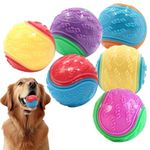 Irunfast 6Pcs Dog Balls, Squeaky Dog Ball Dog Toys Teeth Cleaning Puppy Chew Toys Indestructible Interactive Dog Ball Pet Training Ball Dog