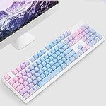 Purple Gradient Keycap 104 Keys PBT OEM Profile Thick Keycaps for Cherry MX Switches of Mechanical Keyboard 61/64/84/87/104/108 Layout