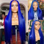 Maycaur 30 Inch Blue Lace Front Wig