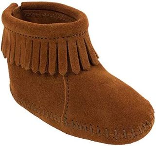 Minnetonka Back Flap Bootie (Infant/Toddler), Brown 6 Toddler