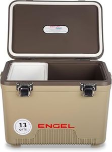 Engel UC13 13qt Leak-Proof, Air Tight, Drybox Cooler and Small Hard Shell Lunchbox for Men and Women in Tan