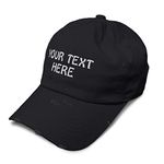 Speedy Pros Soft Vintage Distressed Hat Baseball Cap Custom Personalized Text Cotton Dad Hats for Men & Women Buckle Closure Black Worn Hat