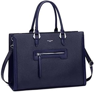 David Jones - Borsa a Mano Donna Lavoro Grande Capacità - Tote Shopper Bag Capiente PU Pelle - Borsa a Spalla Tracolla Ufficio Scuola Università - Ventiquattrore Cartella Elegante Moda Città - Blu