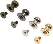 Kyuionty 60 Sets Chicago 8mm Round Head Button Phillips Screw Stud Rivet, 4 Colors Leather Rivets Craft Belt for DIY Craft Leather Craft Repairs Decoration