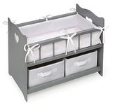 Badger Basket Crib with Two Baskets-Executive (fits American Girl Dolls), Gray