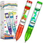 YUE MOTION Liquid Motion Bubbler Pens - Sensory Toy Pens for Classroom-Fidget Pens for Kids and Adults-Colorful Timer Pens for Stress and Anxiety Relief-2 Pack