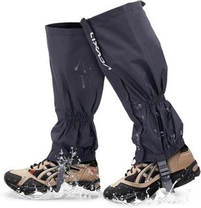Lixada Waterproof Outdoor Hiking Gaiters Leg Warmers for Mountain Biking, Climbing, Hiking, Outdoor Activities Protection Against Snow Rain Mud Wind Black