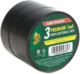 Duck Brand 299004 Professional Electrical Tape, 0.75-Inch by 50-Feet, 3-Pack of Rolls, Black