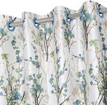 Yes Cart Home Beautiful Black ou Digtal Flora 8 Feet Door Curtain Pack of 2 (Blue) Chameli Flower