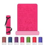 yogi-me Kids Yoga Mat - Eco-Friendly, Non-Toxic, Durable TPE, Non-Slip, 6mm Thick - Ideal for Children, Girls, Exercise, Mindfulness - Free Carry Strap Included [Freedom Flow (A) - Pink]