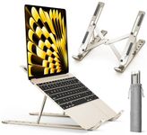 Laptop Stand, iVoler Laptop Holder Riser Computer Tablet Stand, 6 Angles Adjustable Aluminum Ergonomic Foldable Portable Desktop Holder Compatible with MacBook,iPad, HP, Dell 10-15.6”Starlight