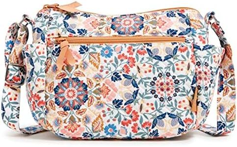 Vera Bradley Cotton on The Go Crossbody Purse, Enchanted Mandala - Recycled Cotton, One Size