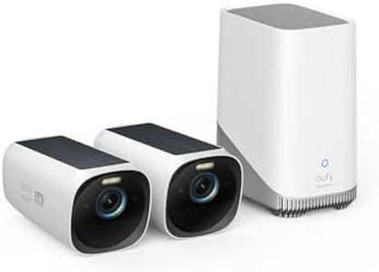 eufy Security eufyCam S330(eufyCam 3), telecamera wi-fi esternoi, telecamera pannello solare, risoluzione 4K, riflettore e visione notturna a colori, Nessun Costo Mensile, Kit di 2 telecamere