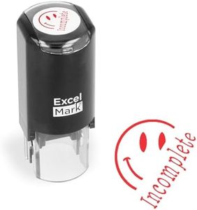 Incomplete - ExcelMark Self-Inking Round Teacher Stamp - Red Ink