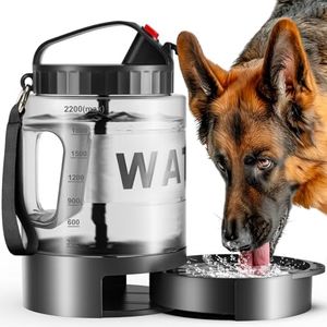 lesotc 2200ml Gourde Chien Promenade, Bouteille d'eau Portable pour Chien, Prévention des Fuites d'eau, Convient pour l'Extérieur, Les Voyages, La Marche, Le Camping Et d'autres Scènes（Noir）