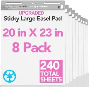 Nortix Sticky Easel Pads, Flip Chart Paper, 20 x23 inch, 30 Sheets/Pad, 8 Pads, Chart Paper for Teachers,Super Adhesive & Bleed-Resistant, Large Self-Stick Easel Paper for Classroom/Office/Home