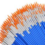 100Pcs Paint Brushes Bulk Small, Anezus Paint Brushes for Acrylic Fine Paint Brushes Set Detail Paint Brushes for Classroom Model Canvas Face Nail Art Acrylic Watercolor Paint Craft Supplies