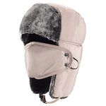 mysuntown Winter Hats for Women Men Trapper Ushanka Hat with Ear Flaps Warm Russian Bomber Hats for Cold Weather 2024, Khaki, Large-X-Large