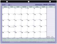 Blueline® 2025 Monthly Desk Pad Calendar, 12 Months, January to December, Three-Hole Punched, Mini Size, 11" x 8.5", Bilingual (C181721B-25)