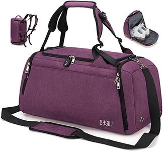 Sports Duffle Bag with Shoes Compartment and Wet Pocket, 42L Waterproof Gym Bag for Men and Women, Durable Travel Duffel Bag with Shoulder Strap and Combination Lock